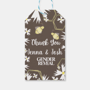 Pretty Bee Floral Botanical Yellow White Daisy Gift Tags