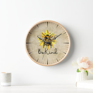 Pretty Bee Kind Wall Clock