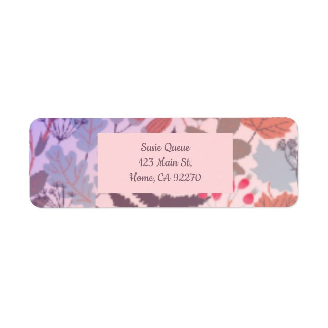 Pretty Berries and Leaves Botanical Label Return Address Label (Front)