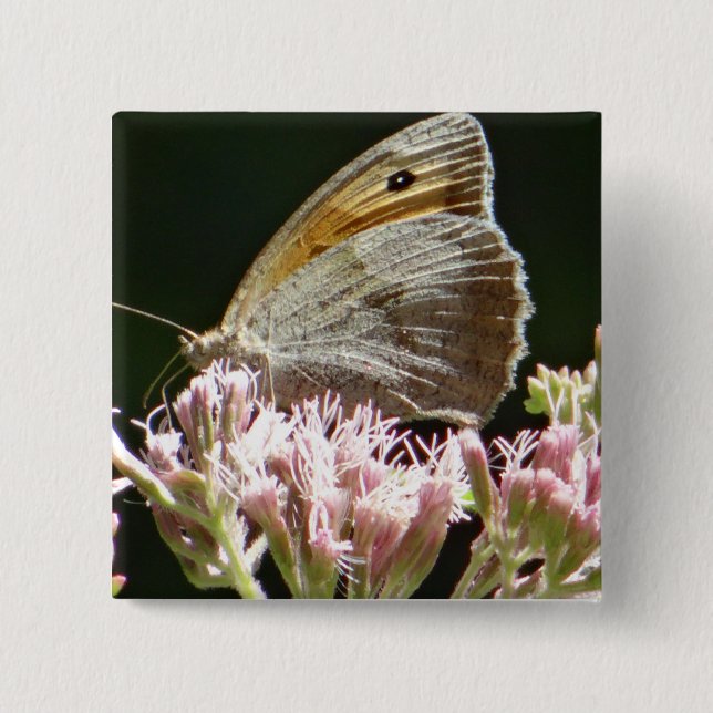 Pretty big butterfly  15 cm square badge (Front)