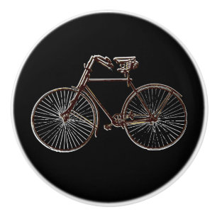 Pretty bike bicycle knob drawer pull brown black