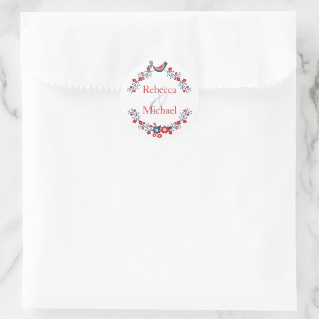 Pretty Bird and Floral Sticker (Bag)