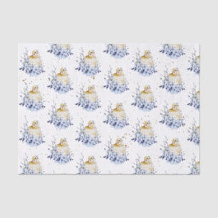 Pretty Bird and Flowers Tissue Paper