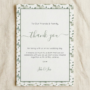 Pretty birds and hill Wedding thank you Table Card