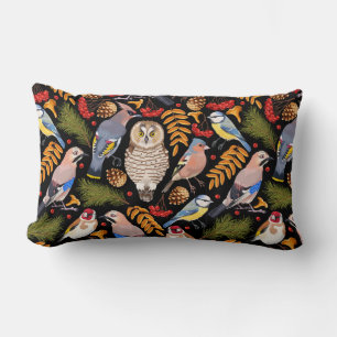 Pretty Birds Pattern Lumbar Pillow