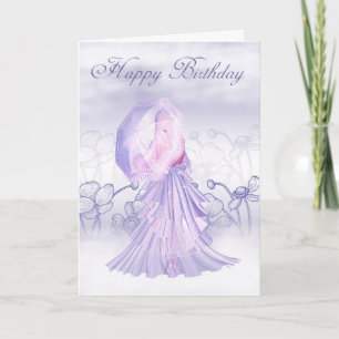 Pretty Birthday Card Floral And Cute Female