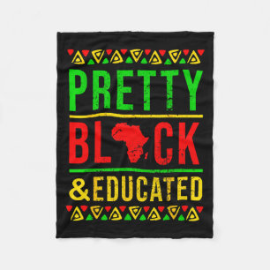 Pretty Black And Educated Black History Month Outf Fleece Blanket