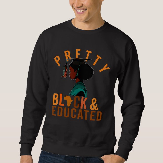 Pretty Black and Educated Kids Youth Girl Black Af Sweatshirt (Front)