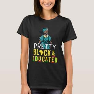 Pretty Black and Educated Kids Youth Girl Black Af T-Shirt