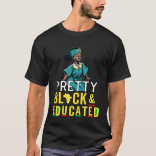 Pretty Black and Educated Kids Youth Girl Black Af T-Shirt