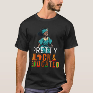 Pretty Black and Educated Kids Youth Girl Black Af T-Shirt