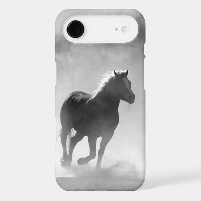 Pretty Black and White Galloping Horse Case (Back)
