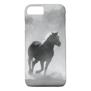 Pretty Black and White Galloping Horse Case