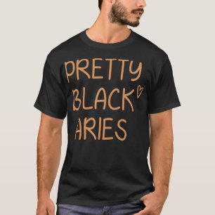 Pretty Black Aries Birthday African American Gift T-Shirt