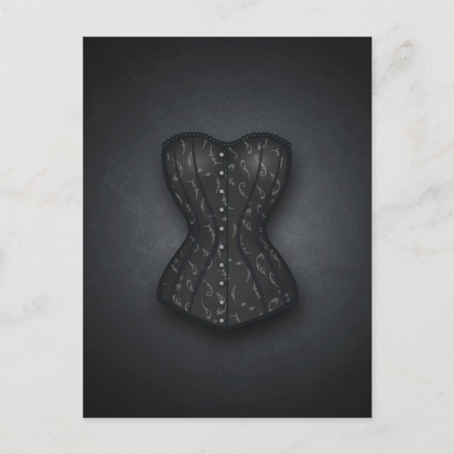 Pretty Black Corset Postcard (Front)
