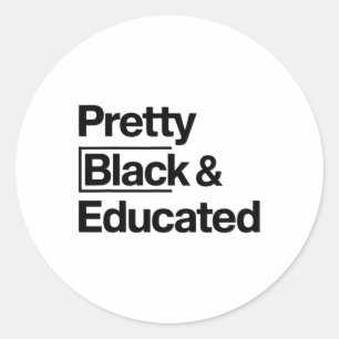 Pretty Black Educated Black History Month Girl Afr Classic Round Sticker