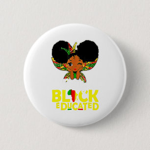 Pretty Black Educated Black History Month Kids Gir 6 Cm Round Badge
