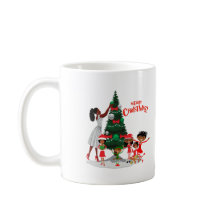 Pretty Black Family Christmas Mug