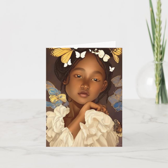 Pretty Black Girl Note Card (Front)