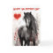 Pretty Black Horse and Hearts Valentine's Day