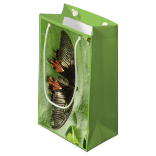 Pretty Black Red and Gold Butterfly Gift Bag