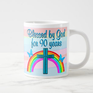 PRETTY BLESSED BY GOD 90TH BIRTHDAY MUG