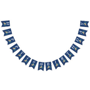 Pretty Blonde Birthday Fairy on Moon Silk Stocking Bunting