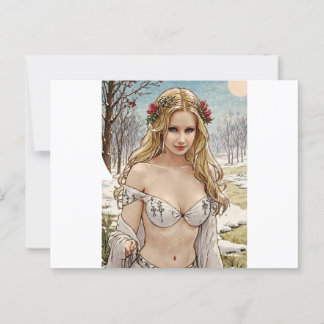 Pretty Blonde V2 Mucha Style Art Postcard