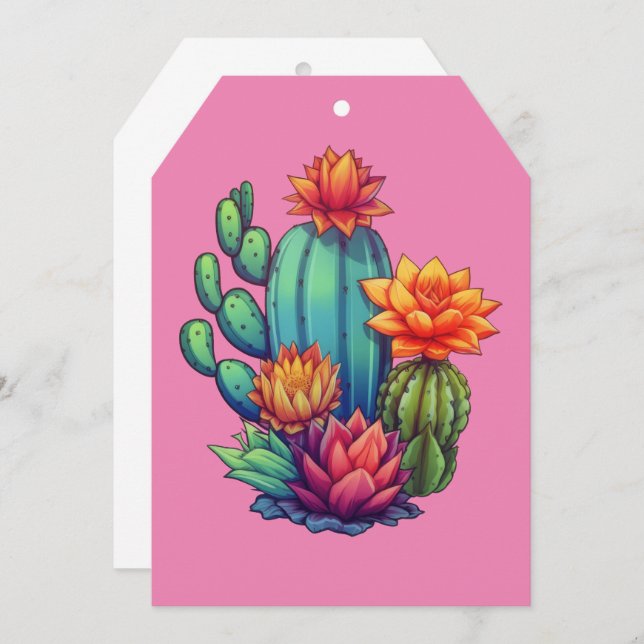 Pretty Blooming Cactus (Front/Back)