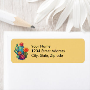 Pretty Blooming Cactus Return Address Label