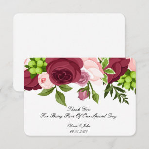 PRETTY BLOOMING FLOWERS BRIDAL SHOWER THANK YOU CARD