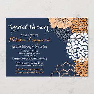 Pretty Blooms Floral, Baby or Bridal Shower Invitation