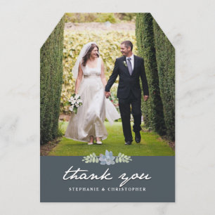 Pretty Blooms Vintage Garden Wedding Thank You Card