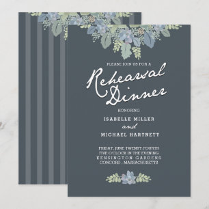 Pretty Blooms Vintage Gardens Rehearsal Dinner Invitation