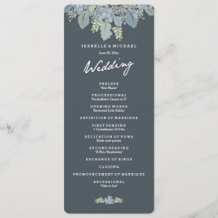 Pretty Blooms Vintage Gardens Wedding Program