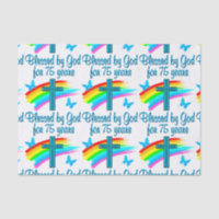 PRETTY BLUE 75TH BIRTHDAY CHRISTIAN DESIGN