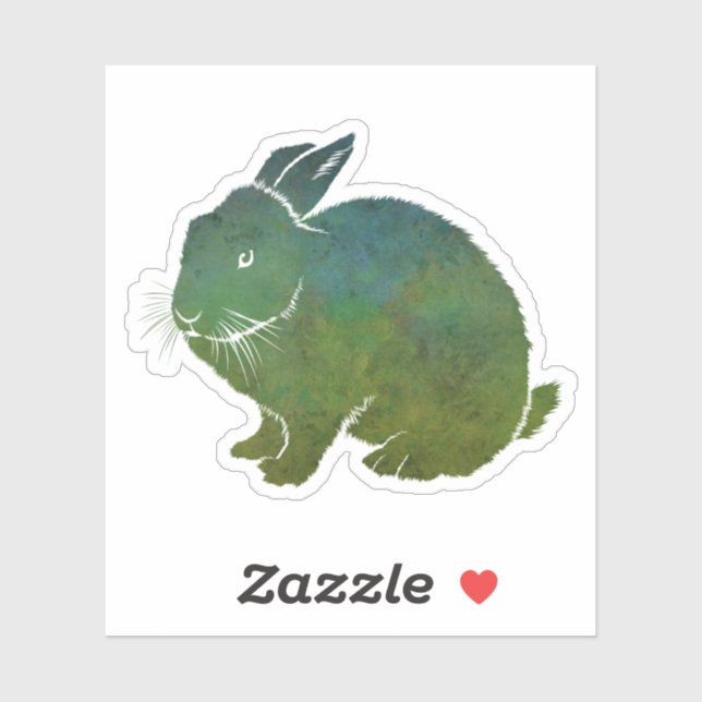 Pretty Blue and Green Rabbit (Sheet)