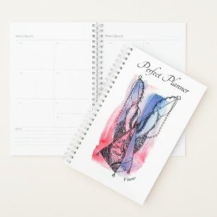 Pretty Blue and Red Abstract Art Planner