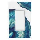 Pretty Blue and Teal Agate Geode Stone on Blue