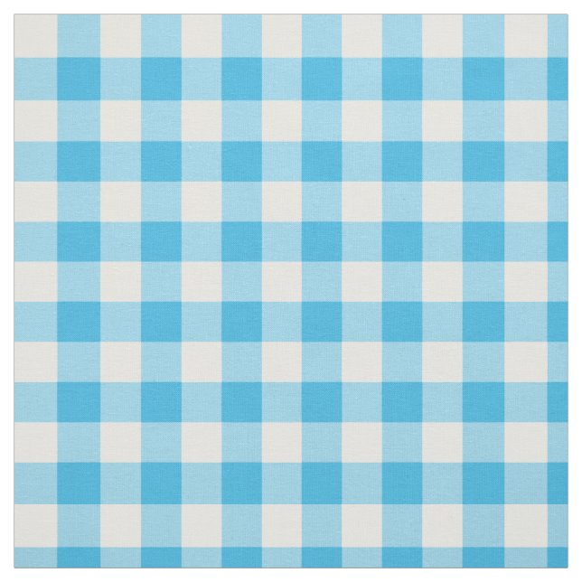 Pretty Blue and White Check Gingham Fabric (Swatch)