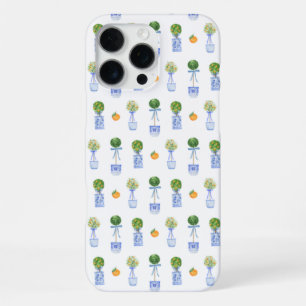 Pretty Blue and White Chinoiserie Topiary Bow iPhone 16 Pro Max Case