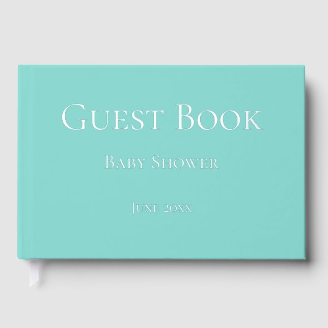Pretty Blue Baby Shower Guest Book (Front)