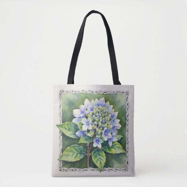 Pretty Blue Bloom Tote Bag (Front)