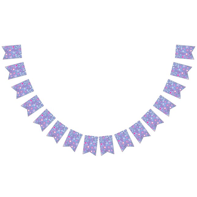 Pretty Blue Botanical Wildflower Floral Bunting (All)