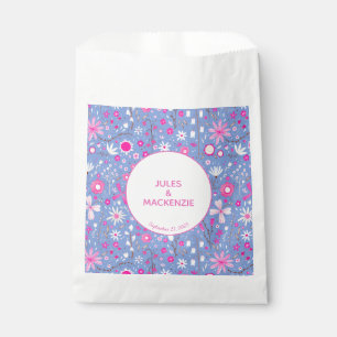 Pretty Blue Botanical Wildflower Floral Favour Bag