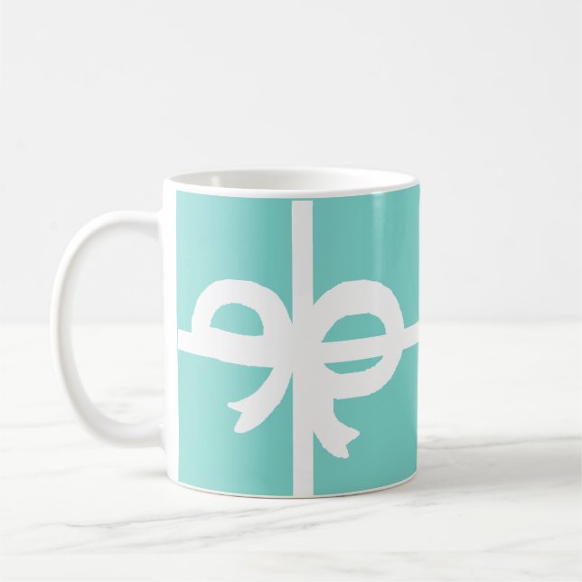 Pretty Blue Bow Coffee Mug (Left)