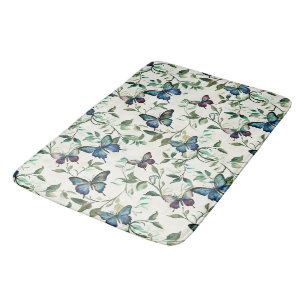 Pretty Blue Butterflies Bridal Shower Bath Mat