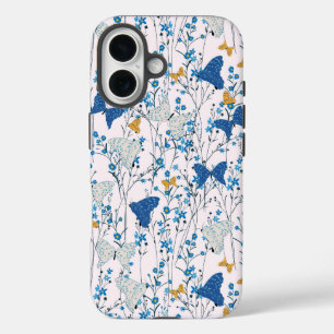 Pretty Blue Butterflies iPhone 16 Case