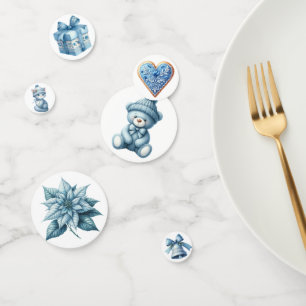 PRETTY BLUE CHRISTMAS HOLIDAY THEME CONFETTI