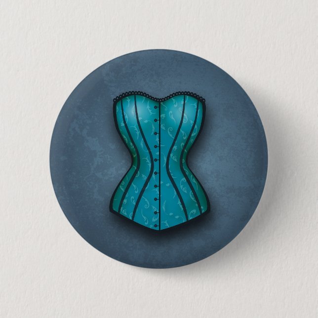 Pretty Blue Corset 6 Cm Round Badge (Front)
